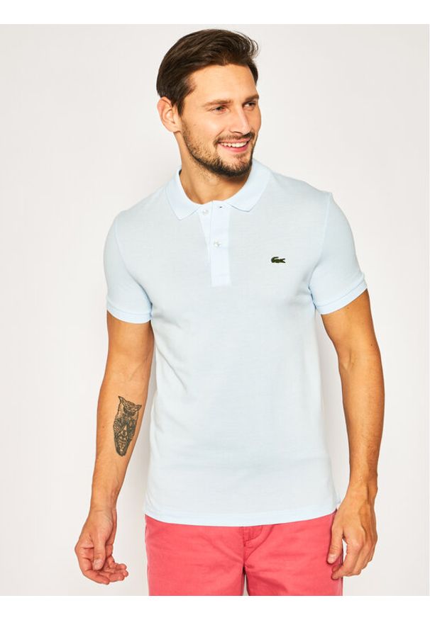 Lacoste Polo PH4012 Niebieski Slim Fit. Typ kołnierza: polo. Kolor: niebieski. Materiał: bawełna