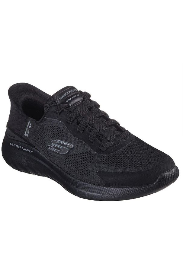 skechers - Adidasy Skechers Bounder 2.0 - Emerge, Mężczyźni. Zapięcie: sznurówki. Kolor: czarny. Materiał: materiał, syntetyk. Szerokość cholewki: normalna. Model: Skechers Sport. Sport: turystyka piesza