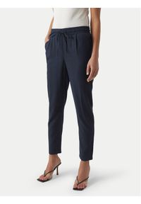 Vero Moda Spodnie materiałowe Jesmilo 10279691 Granatowy Regular Fit. Kolor: niebieski. Materiał: len, wiskoza
