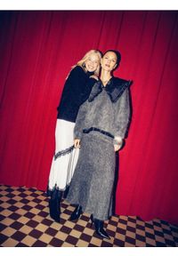 Reserved - Sweter z wełną i moherem - ciemnoszary. Kolor: szary. Materiał: moher, wełna #1