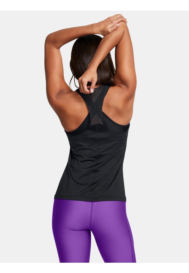 Tank top treningowy damski Under Armour HeatGear Armour Racer. Kolor: czarny. Materiał: mesh. Sport: fitness