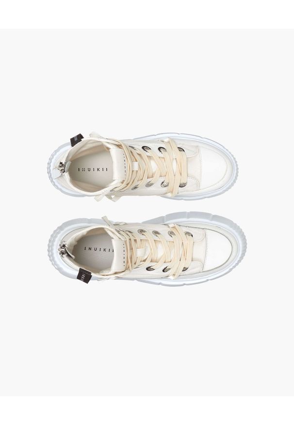 Inuikii - INUIKII MATILDA CANVAS HIGH Sneakersy damskie. Okazja: na co dzień, na spacer. Wysokość cholewki: przed kolano. Kolor: biały. Materiał: guma, materiał. Szerokość cholewki: normalna. Sezon: lato. Sport: turystyka piesza