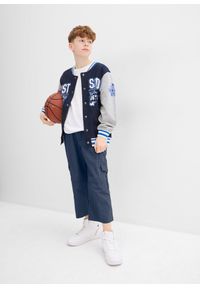 bonprix - Spodnie chłopięce 3/4 o luźnym kroju z czystej bawełny. Kolor: niebieski. Materiał: bawełna #3