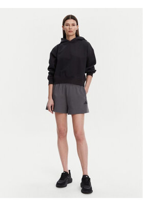 Adidas - adidas Szorty sportowe Future Icons Small Logo JE3998 Szary Loose Fit. Kolor: szary. Materiał: bawełna