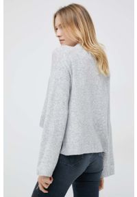 Calvin Klein Jeans sweter z domieszką wełny damski kolor szary lekki z półgolfem. Kolor: szary. Materiał: wełna #4