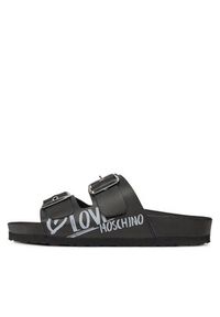 Love Moschino - LOVE MOSCHINO Klapki JA28193G1IIA0000 Czarny. Kolor: czarny. Materiał: skóra #3