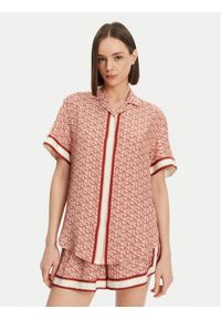 Lacoste Koszula CF0495 Pomarańczowy Oversize. Kolor: pomarańczowy. Materiał: wiskoza