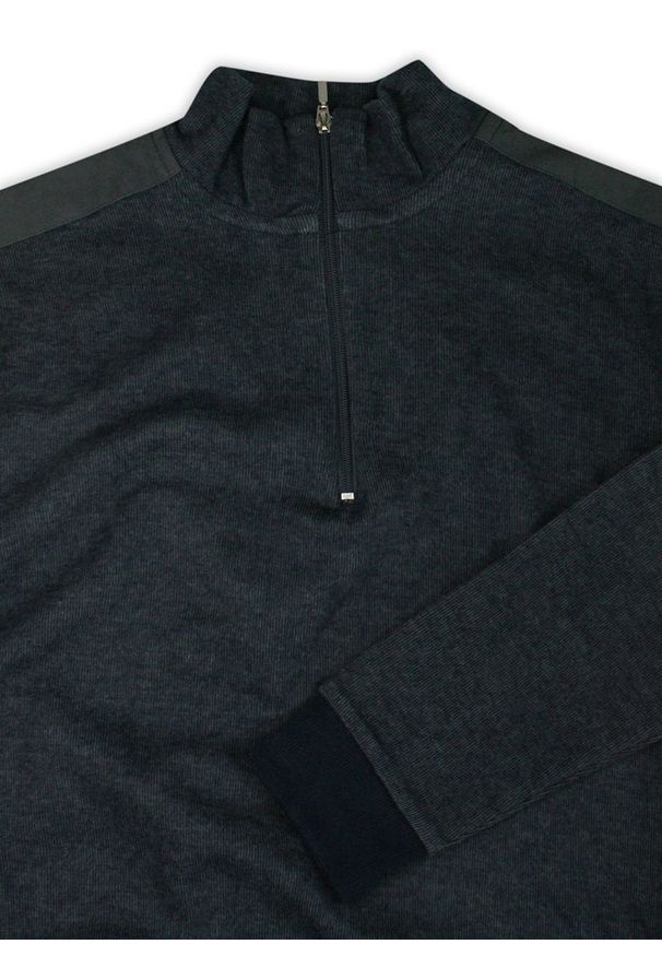 Pako Jeans - Bluza Męska, Popielata, Grafitowa bez Kaptura, z Wysoką Stójką na Zamek, 100% Bawełna -PAKO JEANS. Typ kołnierza: kołnierzyk stójkowy, bez kaptura. Kolor: szary. Materiał: bawełna. Styl: klasyczny