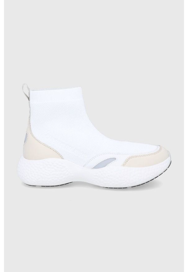 Calvin Klein Jeans Buty kolor biały na platformie. Nosek buta: okrągły. Kolor: biały. Materiał: guma. Obcas: na platformie