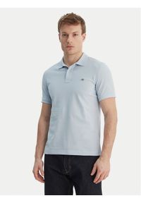 GANT - Gant Polo Shield 2220 Niebieski Slim Fit. Typ kołnierza: polo. Kolor: niebieski. Materiał: bawełna #1