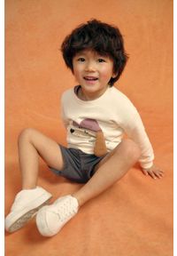 Mango Kids bluza bawełniana dziecięca Helmut kolor biały z nadrukiem. Okazja: na co dzień. Kolor: biały. Materiał: bawełna. Wzór: nadruk. Styl: casual #3