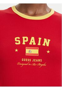 Guess Jeans T-Shirt W6YI16 K3995 Czerwony Slim Fit. Kolor: czerwony. Materiał: bawełna #5