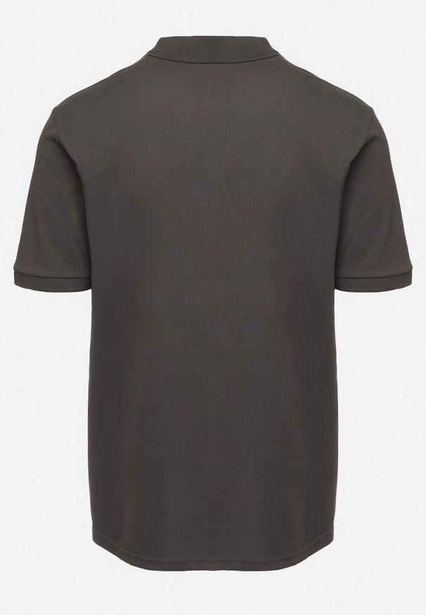 Born2be - Ciemnoszara Bawełniana Koszulka Polo z Guzikami Uxariassa. Typ kołnierza: polo. Kolor: szary. Materiał: bawełna