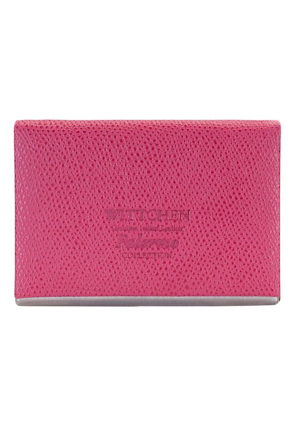 Wittchen - Etui na wizytówki ze skóry saffiano. Kolor: różowy. Materiał: skóra