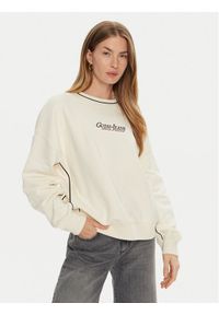 Guess Bluza W4BQ18 KC811 Écru Regular Fit. Materiał: bawełna