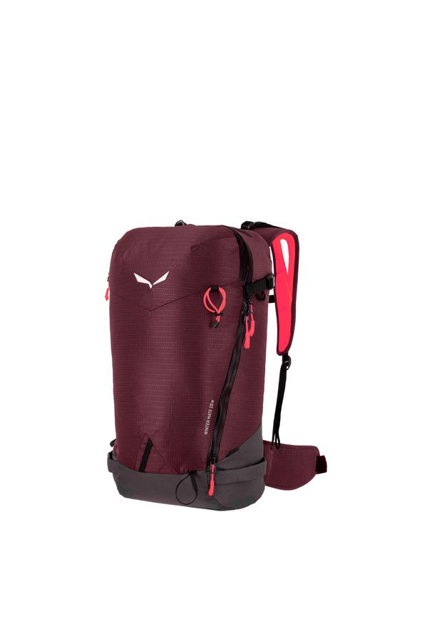 Plecak skiturowy damski Salewa Winter Mate 28L - tawny port. Kolor: czerwony