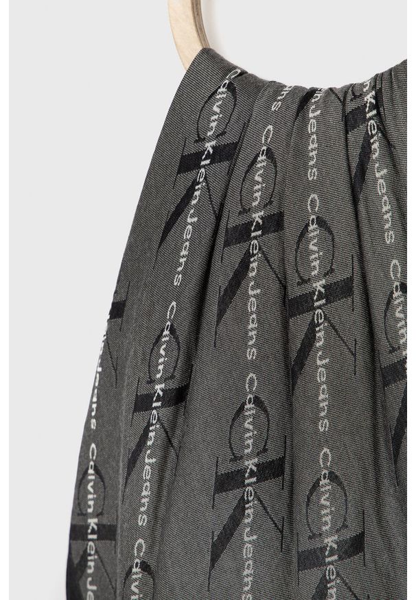 Calvin Klein Jeans Szal damski kolor szary wzorzysty. Kolor: szary. Materiał: tkanina