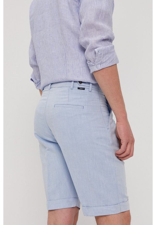 Marciano Guess - Szorty. Okazja: na co dzień. Kolor: niebieski. Materiał: tkanina. Wzór: gładki. Styl: casual