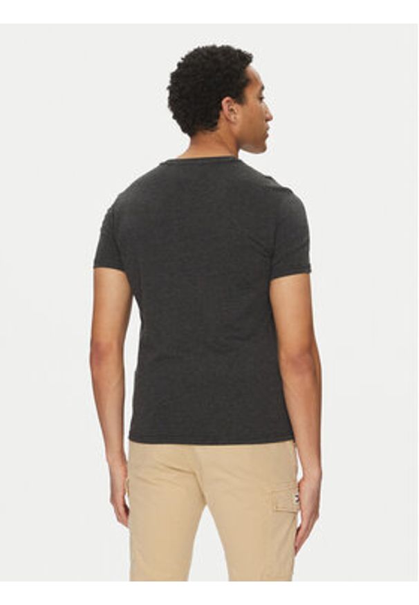 Tommy Jeans T-Shirt Jaspe DM0DM20363 Czarny Slim Fit. Kolor: czarny. Materiał: bawełna