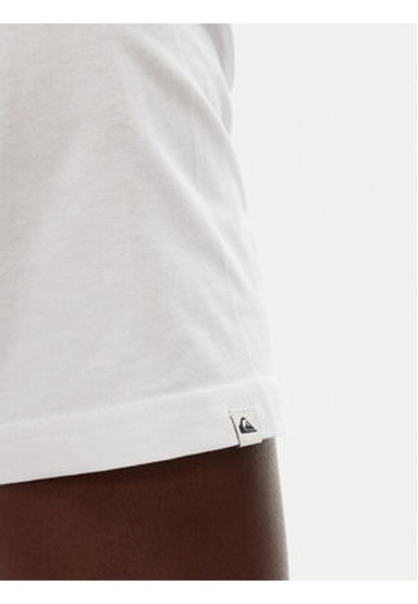 Quiksilver T-Shirt Circle Back Ss EQYZT08054 Biały Regular Fit. Kolor: biały. Materiał: bawełna
