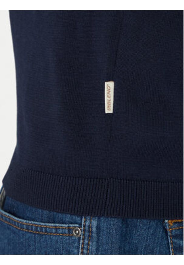 Blend Polo 20718362 Granatowy Regular Fit. Typ kołnierza: polo. Kolor: niebieski. Materiał: bawełna