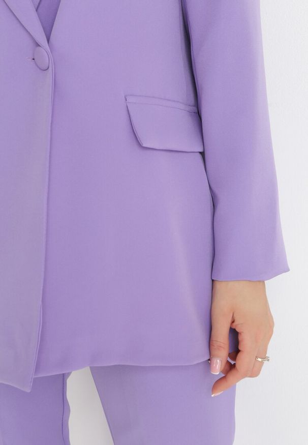 Born2be - Jasnofioletowa Marynarka Dwurzędowa Mangane. Kolor: fioletowy. Styl: elegancki, klasyczny