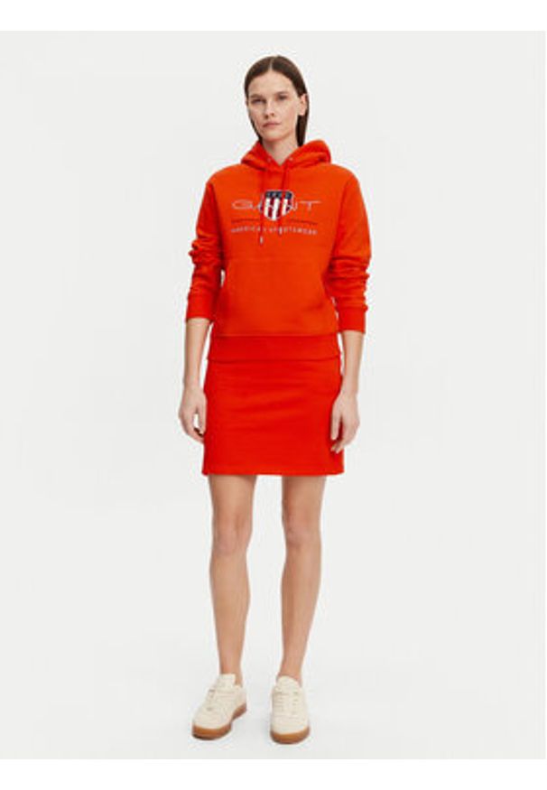 GANT - Gant Bluza Archive Shield 4200276 Pomarańczowy Regular Fit. Kolor: pomarańczowy. Materiał: bawełna