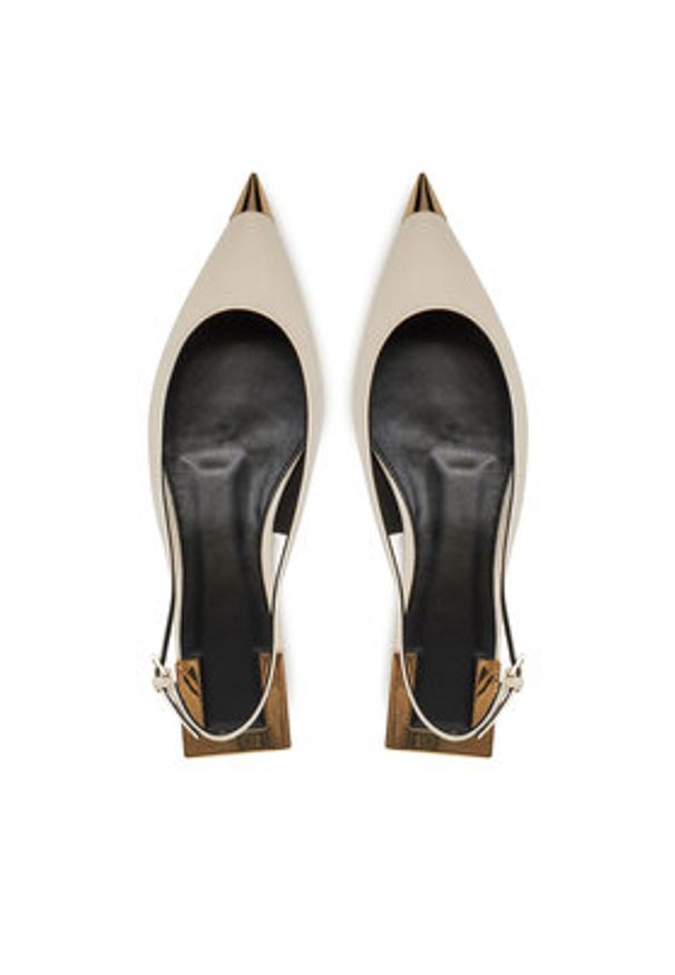 Elisabetta Franchi Sandały SA-07L-51E2 Écru. Materiał: skóra