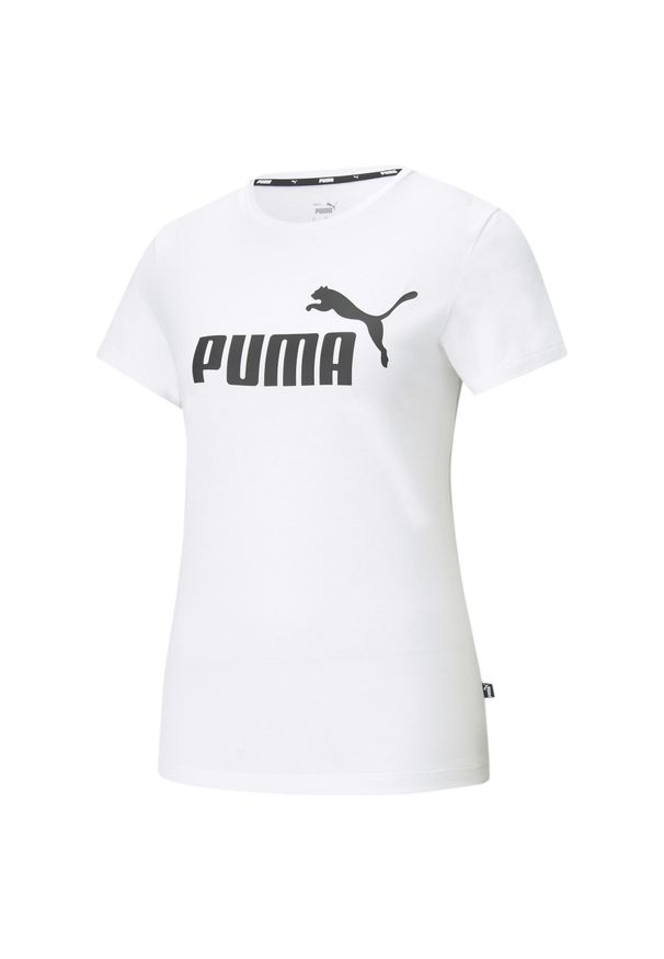 Puma - Damska koszulka z logo Essentials PUMA White. Kolor: biały. Sport: joga i pilates