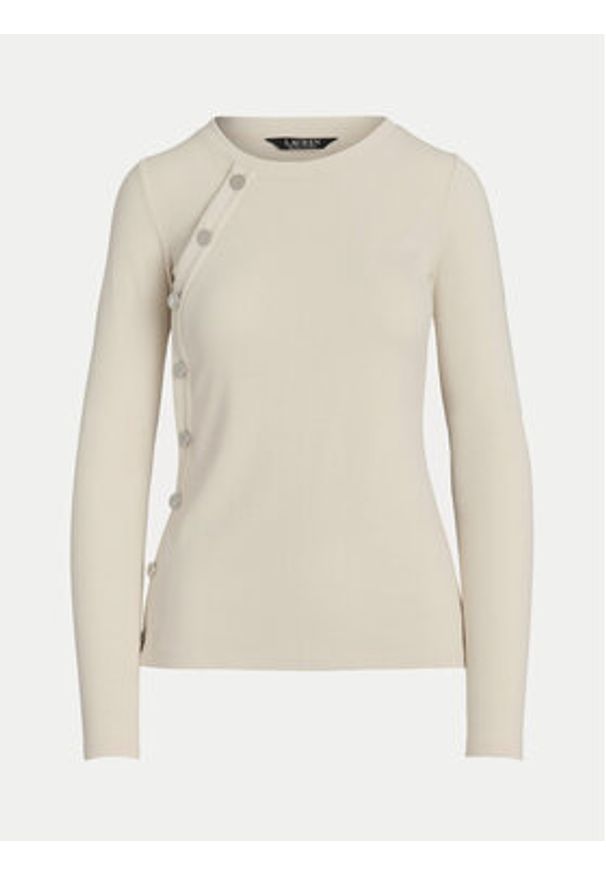 Lauren Ralph Lauren Sweter 200940514001 Écru Regular Fit. Materiał: bawełna