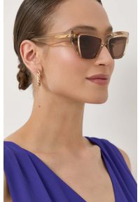 Bottega Veneta okulary przeciwsłoneczne damskie kolor beżowy. Kolor: beżowy #3