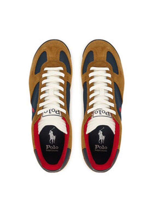 Polo Ralph Lauren Sneakersy 809974040001 Brązowy. Kolor: brązowy. Materiał: skóra, zamsz