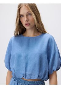 Reserved - Jeansowa bluzka z lyocellu - niebieski. Kolor: niebieski. Materiał: jeans #1