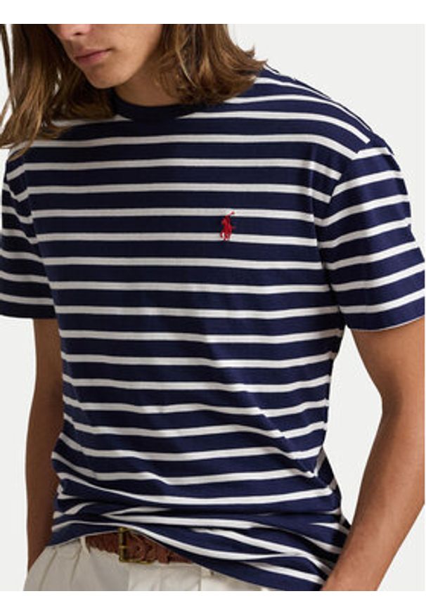 Polo Ralph Lauren T-Shirt 710938134007 Granatowy Slim Fit. Typ kołnierza: polo. Kolor: niebieski. Materiał: bawełna