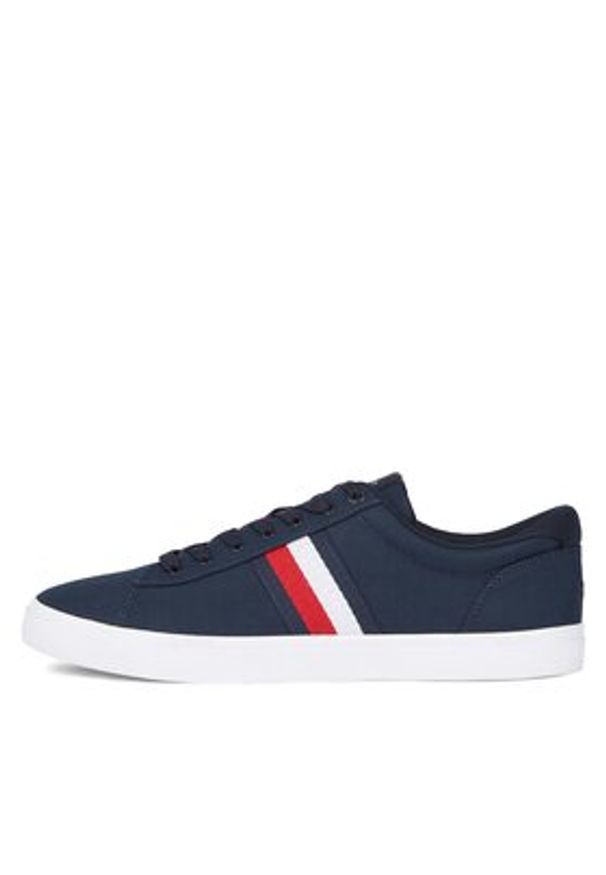 TOMMY HILFIGER - Tommy Hilfiger Tenisówki Iconic Vulc Stripes Mesh FM0FM05072 Granatowy. Kolor: niebieski. Materiał: materiał