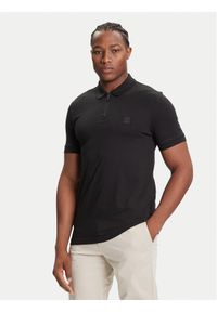 BOSS Polo Passerzip 50537507 Czarny Slim Fit. Typ kołnierza: polo. Kolor: czarny. Materiał: bawełna