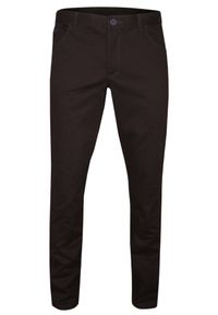 Casino - Brązowe Eleganckie Męskie Spodnie Slim, Elastyczne, Bawełniane -CASINO- Zwężane. Okazja: na co dzień. Kolor: beżowy, brązowy, wielokolorowy. Materiał: bawełna. Styl: elegancki #1