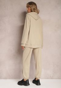 Renee - Ciemnobeżowy Komplet Dresowy z Bluzą i Spodniami Deparisa. Kolor: beżowy. Materiał: dresówka #5
