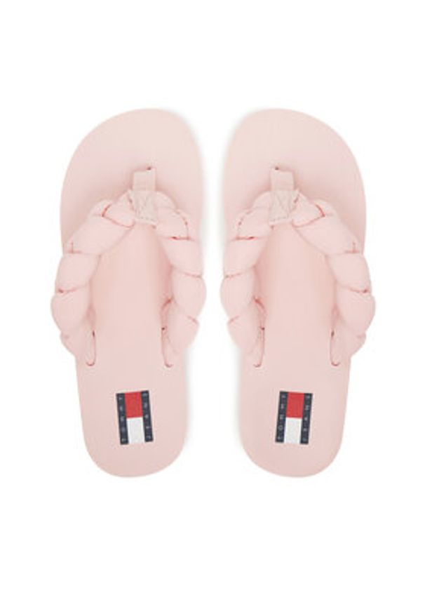Tommy Jeans Japonki Braided Thong Beach Sandal EN0EN02877 Różowy. Kolor: różowy. Materiał: materiał