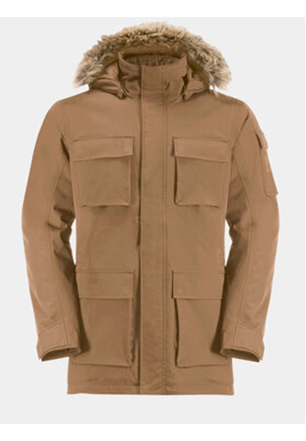 Jack Wolfskin Parka Glacier Canyon 1107674 Brązowy Regular Fit. Kolor: brązowy. Materiał: syntetyk