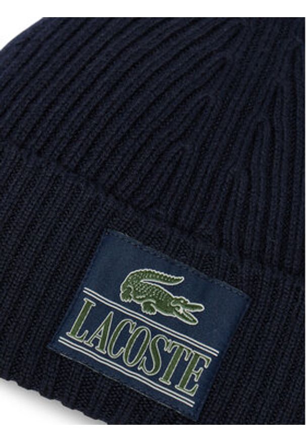 Lacoste Czapka RB1783 Granatowy. Kolor: niebieski. Materiał: wełna, materiał