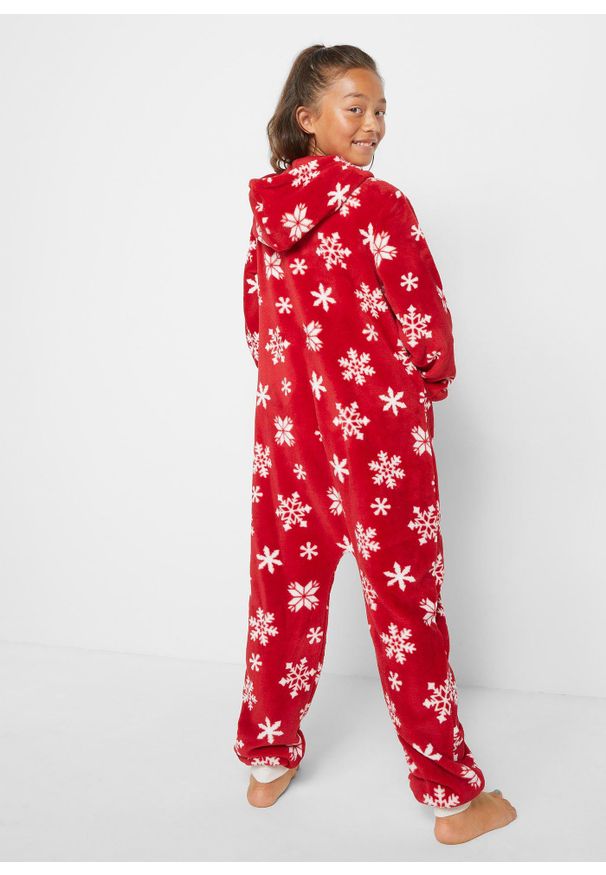 bonprix - Kombinezon dziewczęcy z polaru. Kolor: biały. Materiał: polar