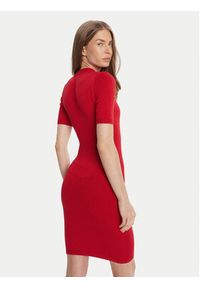 Hugo - HUGO Sukienka dzianinowa Sbloggy 50543324 Czerwony Slim Fit. Kolor: czerwony. Materiał: syntetyk