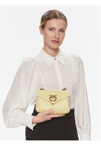 Pinko Torebka Cupido Messenger Mini Suede AI 23-24 PCPL 101749 A0QO Żółty. Kolor: żółty. Materiał: skórzane #3