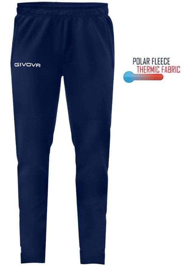 Givova Panta Cuba Navy Sportbroek dla Mężczyzn - Oddychający Komfort. Kolor: niebieski. Materiał: dresówka, materiał. Styl: militarny
