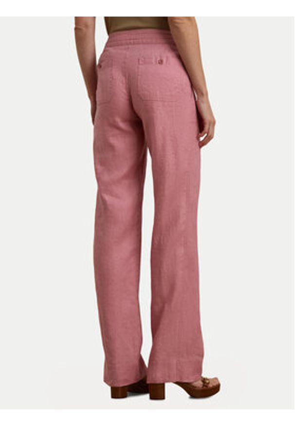 Lauren Ralph Lauren - LAUREN RALPH LAUREN Spodnie materiałowe 200735136022 Różowy Regular Fit. Kolor: różowy. Materiał: len