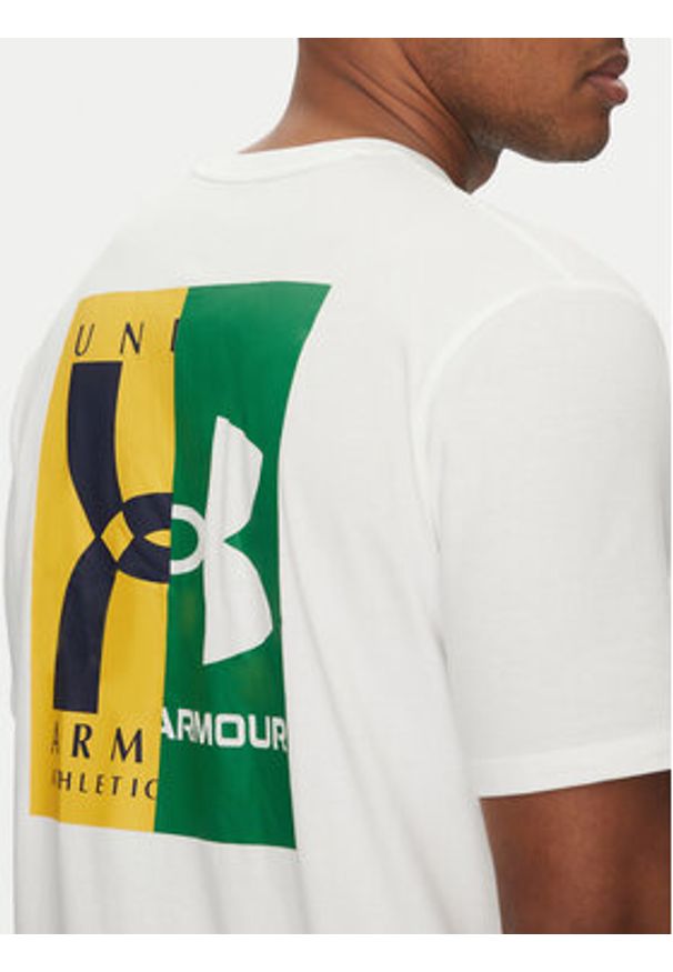Under Armour T-Shirt EVOL Logo 1390165 Biały Regular Fit. Kolor: biały. Materiał: bawełna
