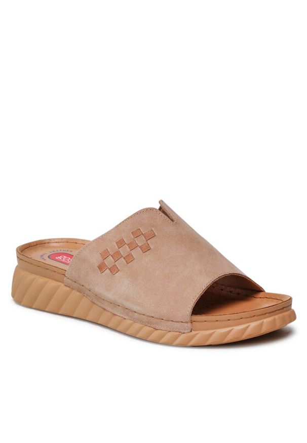 Go Soft Klapki EST-2299-02 Beżowy. Kolor: beżowy. Materiał: zamsz, skóra