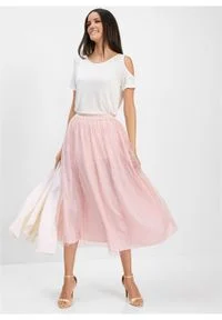 Długa spódnica bonprix pastelowy jasnoróżowy. Kolor: różowy. Długość: długie #6