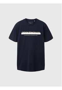 Tom Tailor Denim T-Shirt 1037653 Granatowy Basic Fit. Kolor: niebieski. Materiał: denim, bawełna